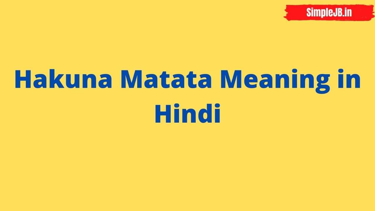 Hakuna Matata Meaning in Hindi